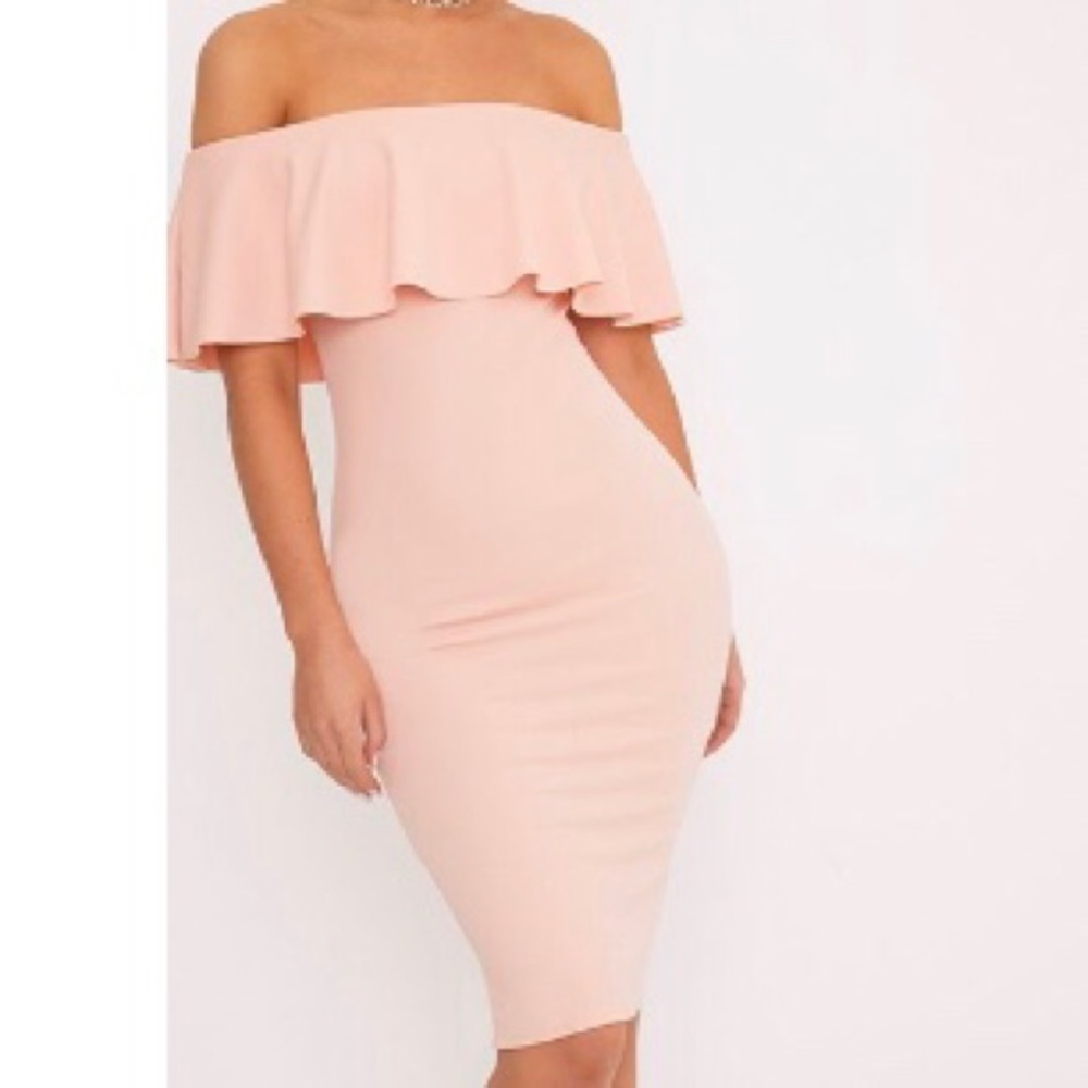 Blush Bardot Midi Dress